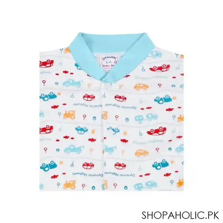 dynamic kids romper with socks printed, ferozi image3