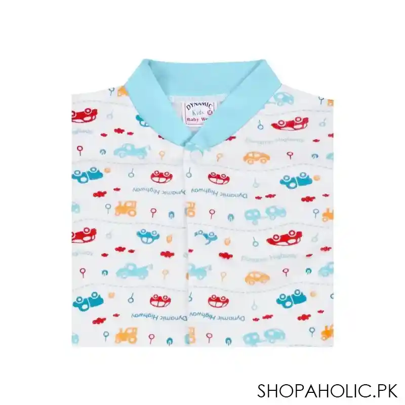 dynamic kids romper with socks printed, ferozi image3