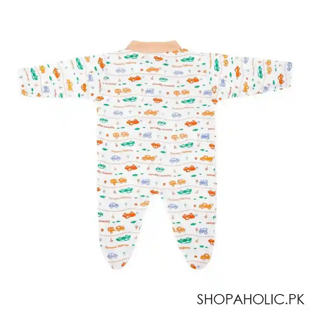 dynamic kids romper with socks printed, peach image2
