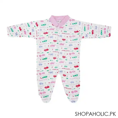 dynamic kids romper with socks printed, pink main image