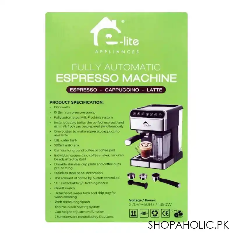 e lite fully automatic espresso coffee machine, eem 020 image4