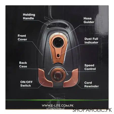 E-lite Vacuum Cleaner, 5m Cord, 2200W Motor, 320W Suction Power, EVC-220 - Image 3