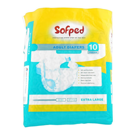 Sofped Adults Diapers, 127-177cm, Extra Large, 10-Pack - Main Image