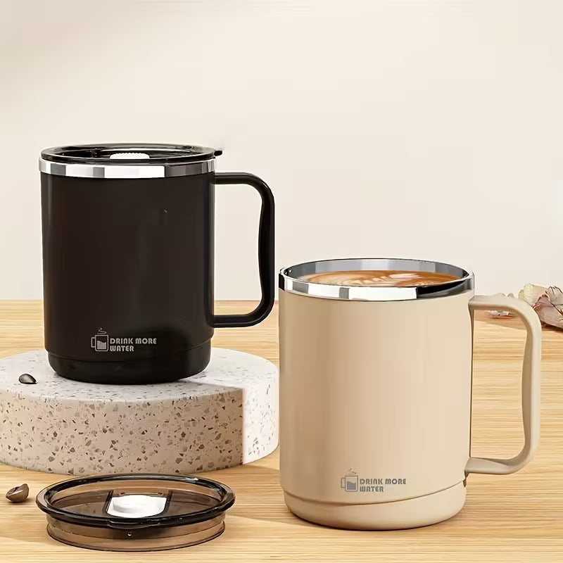 Mug with Lid Stainless Steel Coffee Cup for Men And Women Office High Value Insulated Cup for Drinking Water And Tea Cup image 5