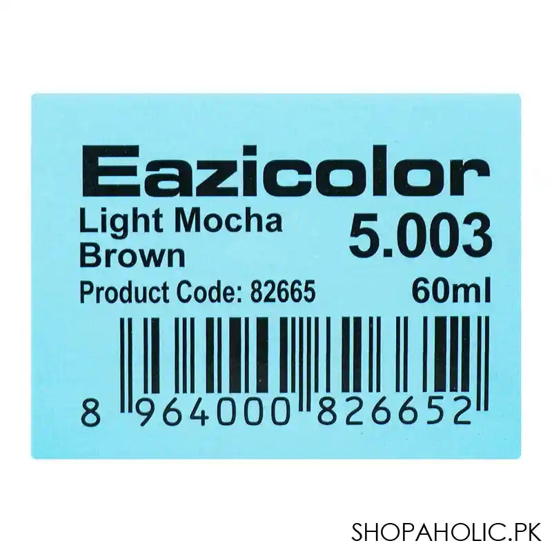 Eazicolor Permanent Hair Color, Chroma Technology With Omega-9, 60ml, 5.003 Light Mocha Brown - Image 2
