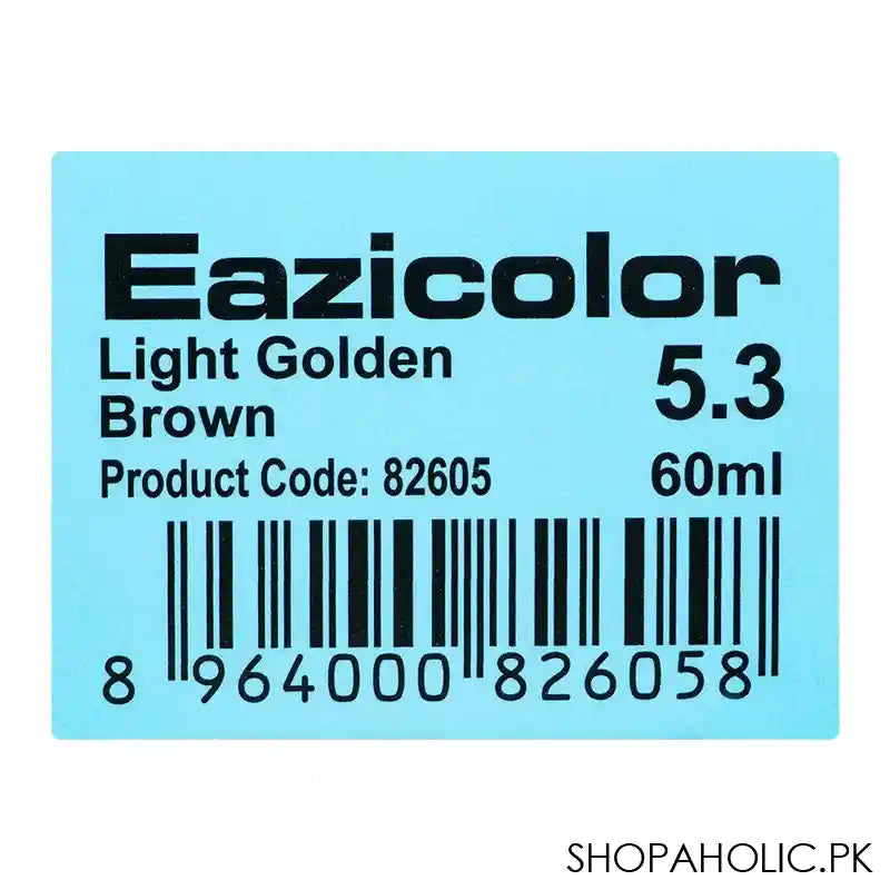 Eazicolor Permanent Hair Color, Chroma Technology With Omega-9, 60ml, 5.3 Light Golden Brown - Image 7