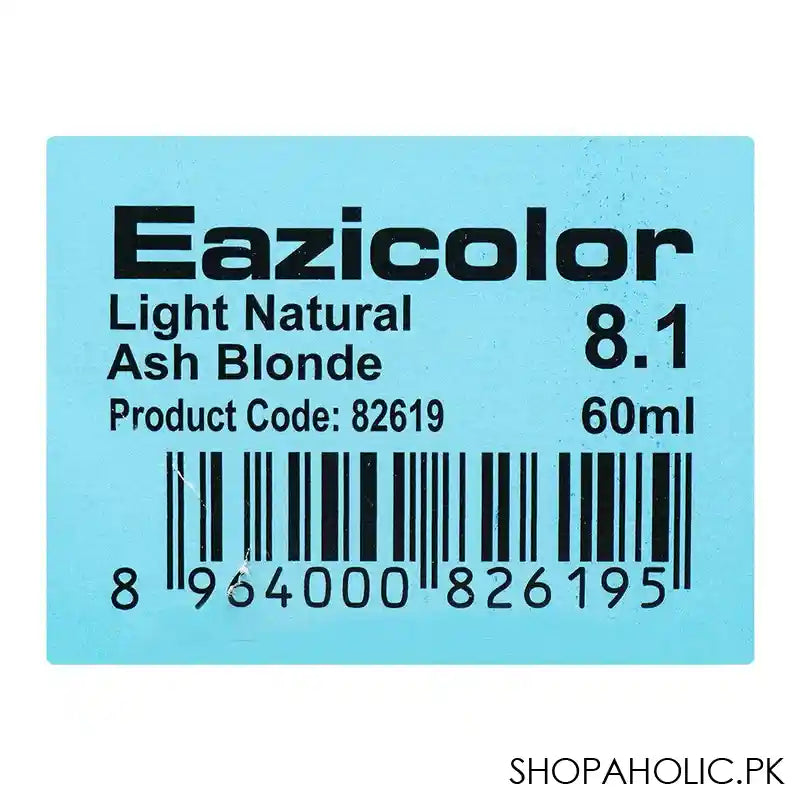 Eazicolor Permanent Hair Color, Chroma Technology With Omega-9, 60ml, 8.1 Light Natural Ash Blonde - Image 5