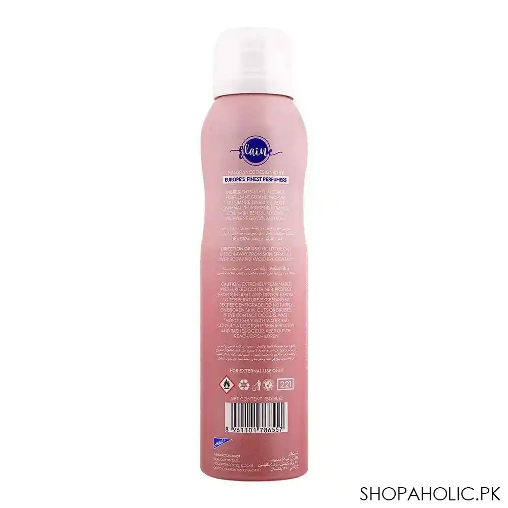 elaine pure passion long lasting deodorant body spray, 150ml image2