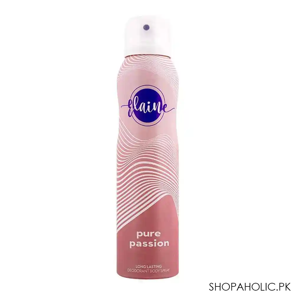 elaine pure passion long lasting deodorant body spray, 150ml main image