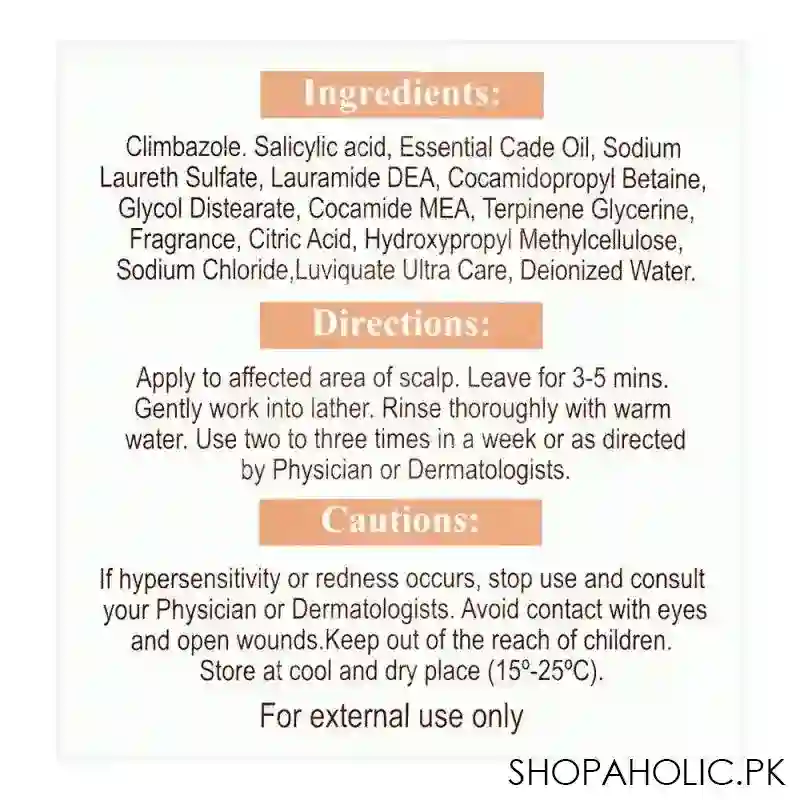 elderm elzol anti fungal shampoo with conditioner, for dandruff & other problems, 120ml image3