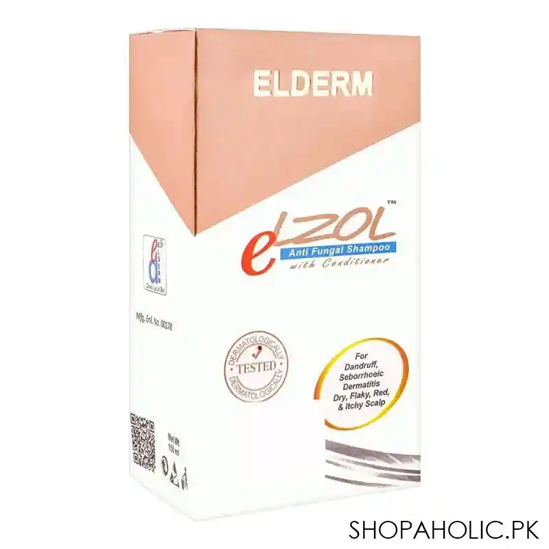 elderm elzol anti fungal shampoo with conditioner, for dandruff & other problems, 120ml main image
