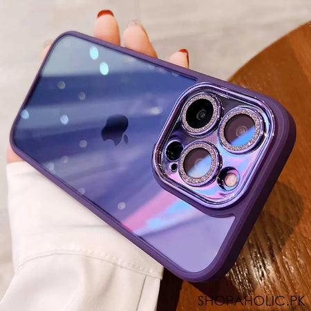 electroplated luxury glitter diamond iphone case cover with lens film image4