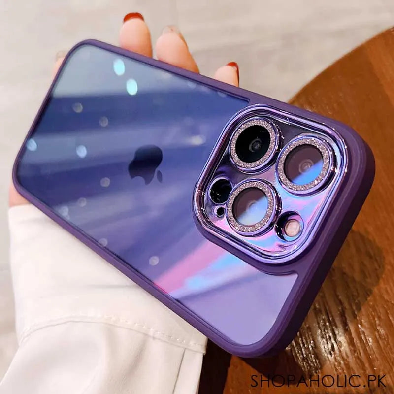 electroplated luxury glitter diamond iphone case cover with lens film image4