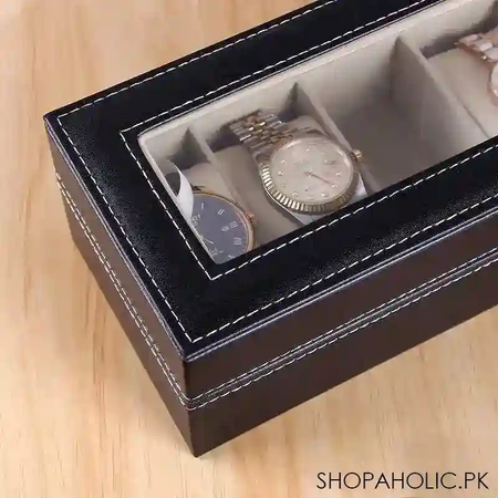 elegant 6 watches storage box pu leather for men and women image3