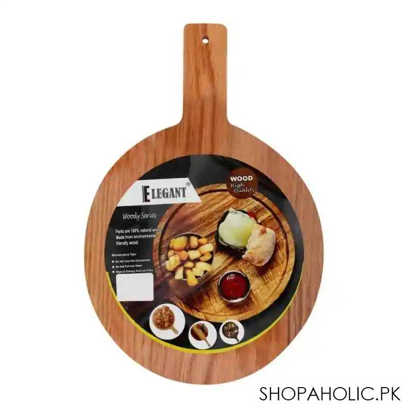 elegant curved wood pizza board, 9.5 inches, eh0090 image2