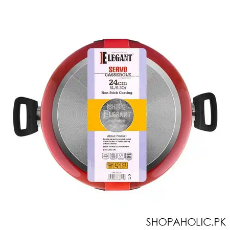 elegant non stick servo casserole, 24cm, ek678324 image2