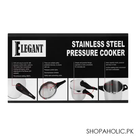 elegant pressure cooker, 8 liters, stainless steel, el 0134 image3