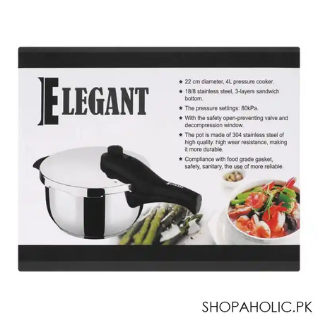 elegant pressure cooker, 8 liters, stainless steel, el 0134 image4