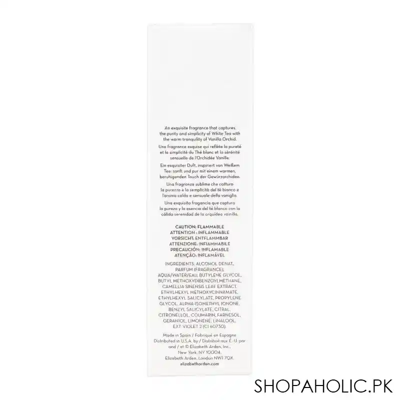 elizabeth arden white tea vanilla orchid eau de toilette, fragrance for women, 100ml image3