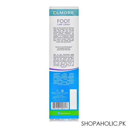 elmore 3 active ultimate foot care cream, for dry & chapped feet, 80g image4