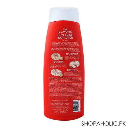 elmore deep nourishment glycerine body lotion, non greasy, 250g image2