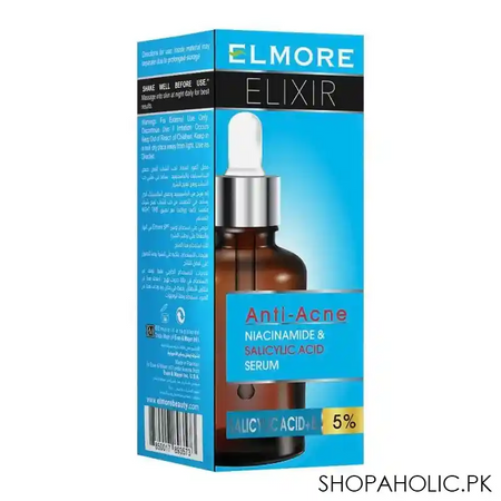 elmore elixir anti acne niacinamide & salicylic acid+b3 5% serum, 30ml image2