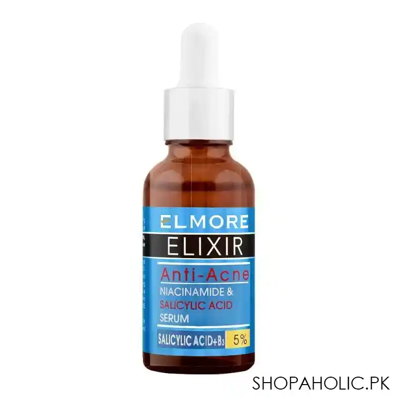 elmore elixir anti acne niacinamide & salicylic acid+b3 5% serum, 30ml main image