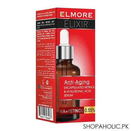 elmore elixir anti aging encapsulated retinol & hyaluronic acid 0.55% serum, 30ml image2