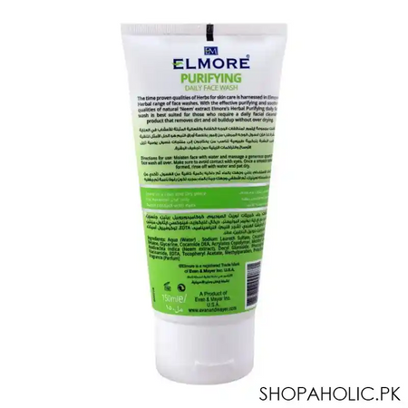 elmore herbal purifying daily face wash, with neem extracts, 150ml image2