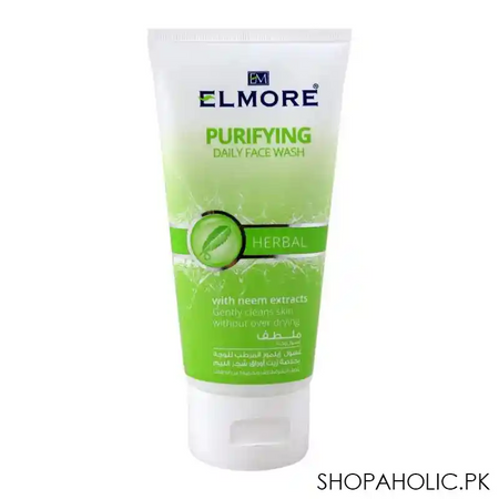 elmore herbal purifying daily face wash, with neem extracts, 150ml main image
