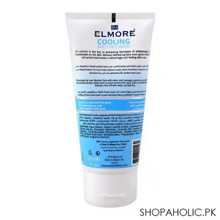 elmore oil control cooling daily face wash, prevents blackheads, 150ml image2