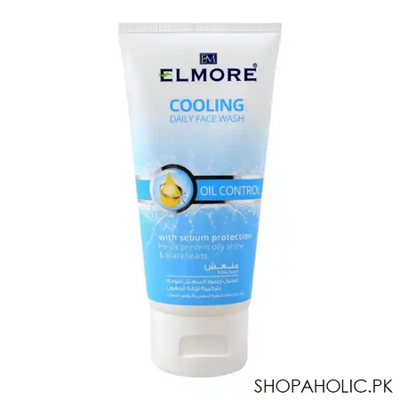 elmore oil control cooling daily face wash, prevents blackheads, 150ml main image