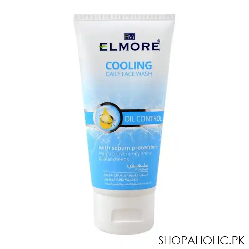 elmore oil control cooling daily face wash, prevents blackheads, 150ml main image