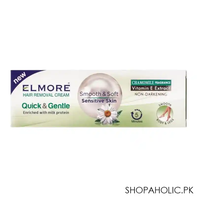 elmore quick & gentle soft & smooth chamomile fragrance sensitve skin hair removal cream, 100g image2