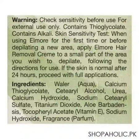 elmore quick & gentle soft & smooth chamomile fragrance sensitve skin hair removal cream, 100g image4