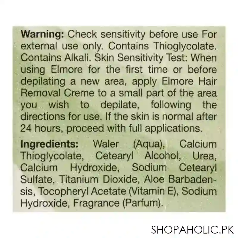 elmore quick & gentle soft & smooth chamomile fragrance sensitve skin hair removal cream, 100g image4