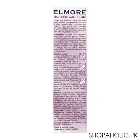 elmore quick & gentle soft & smooth lavender fragrance dry skin hair removal cream, 100g image3