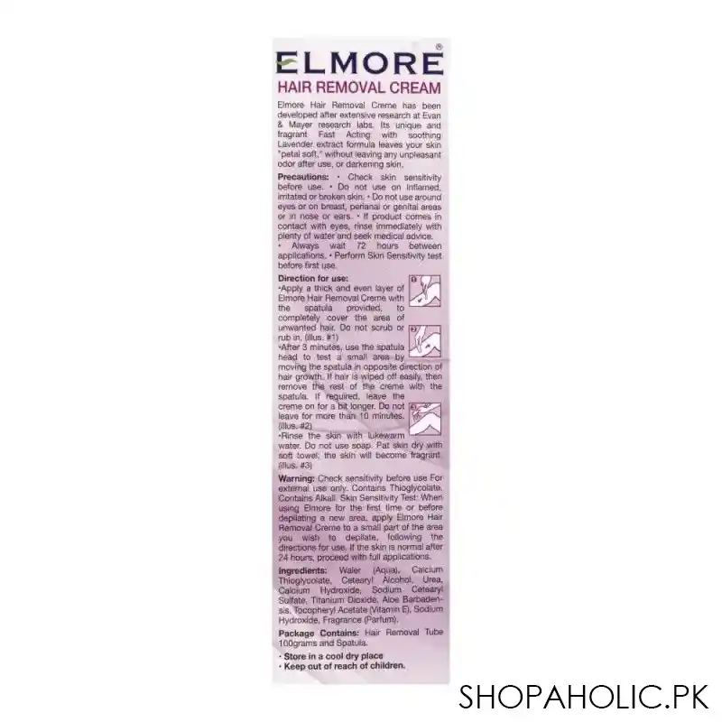 elmore quick & gentle soft & smooth lavender fragrance dry skin hair removal cream, 100g image3
