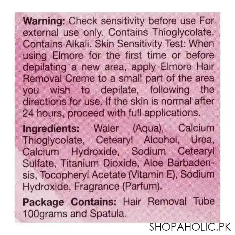 elmore quick & gentle soft & smooth rose fragrance normal skin hair removal cream, 100g image4