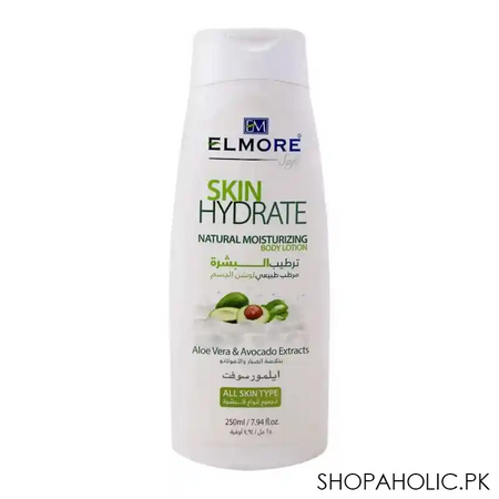 elmore soft skin hydrate natural moisturizing body lotion, all skin types, 250ml main image