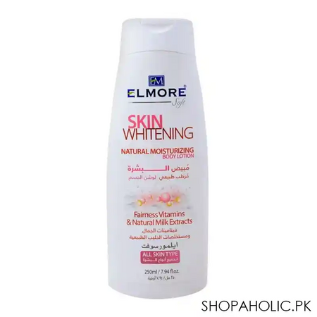 elmore soft skin whitening natural moisturizing body lotion, all skin types, 250ml main image
