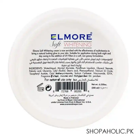 elmore soft whitening moisturizing cream, 200ml image3