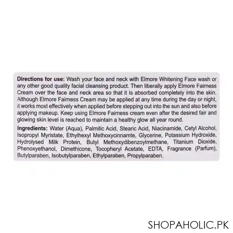 elmore ultimate glow fairness cream, enriched with vitamins & milk protein, jar, 50ml image4