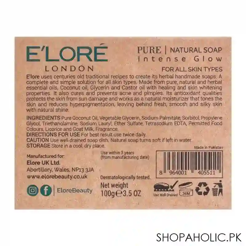 e'lore intense glow pure natural soap, 90g image3
