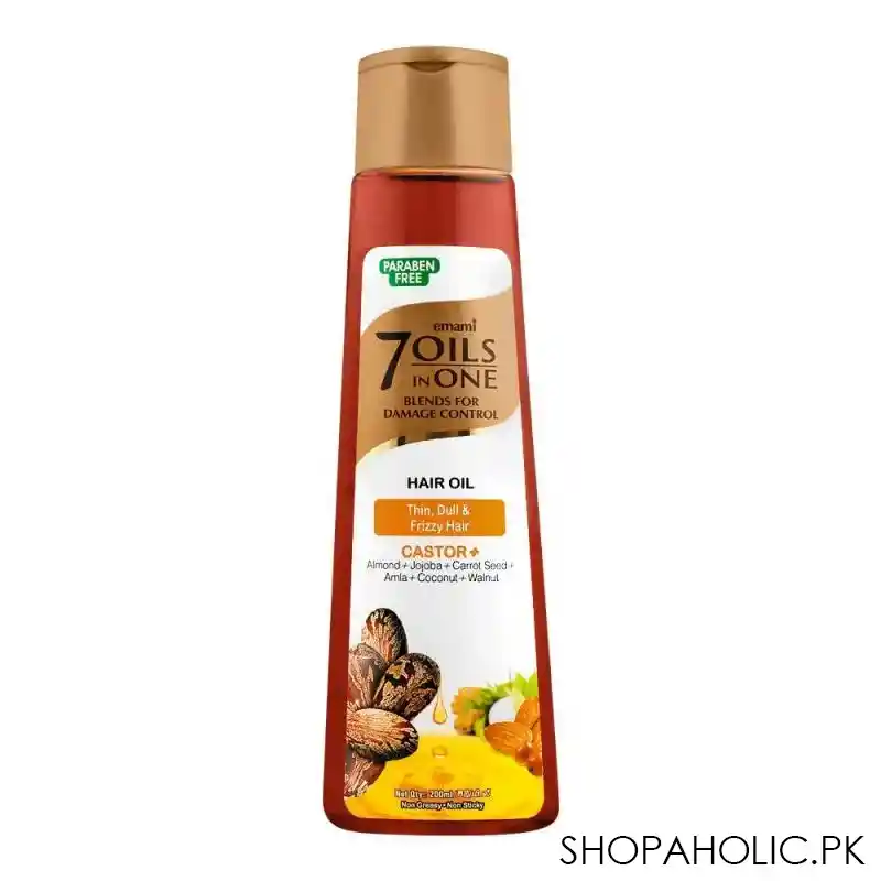 emami 7 oils in one castor thin, dull & frizzy hair oil, for thin, dull & frizzy hair, 200ml main image