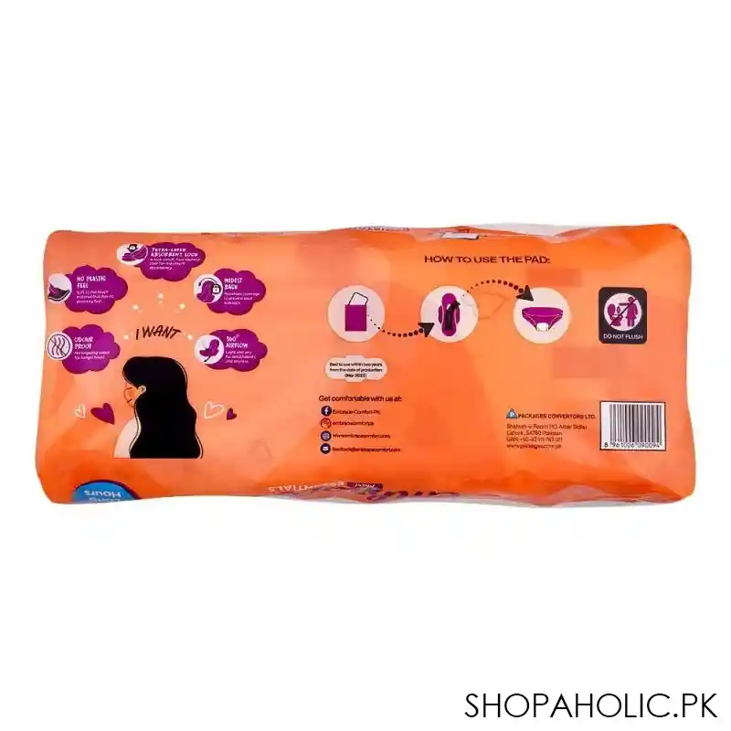 embrace essentials maxi pads, extra long, value pack, 16 pack image2