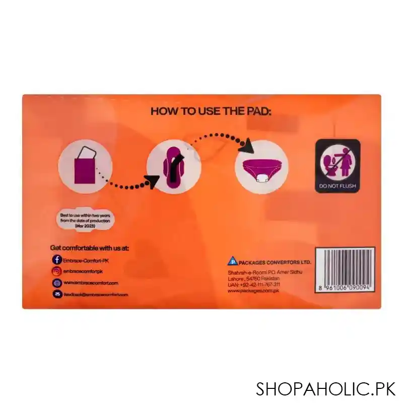 embrace essentials maxi pads, extra long, value pack, 16 pack image4