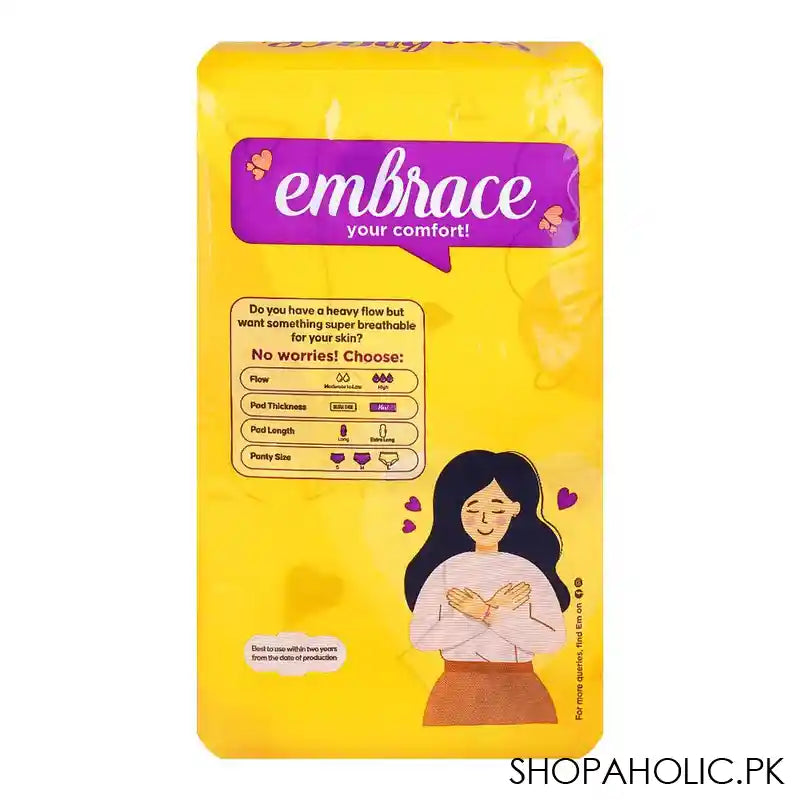 Embrace Maxi Sensitive Comfortable and Extra Soft Long & Widest Pads, Dermatologist-Tested, 18-Pack, Rs.50/- Off - Image 3