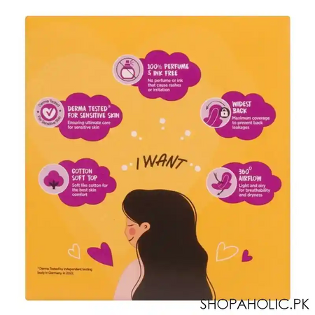 embrace sensitives maxi pads, long, 9 pack image2
