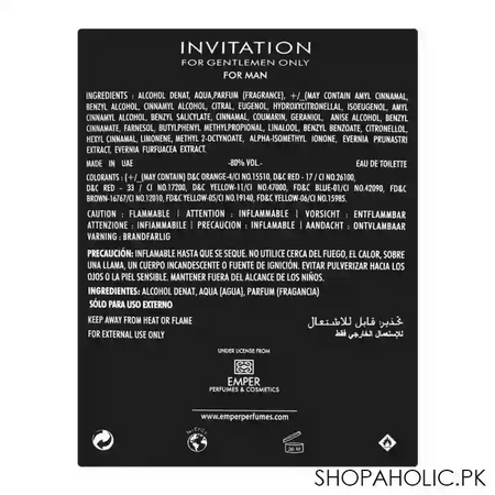emper invitation for gentlemen edt, fragrance for men, 100ml image3